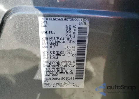 2016 Infiniti Qx60 z USA, uszkodzony, nr VIN 5N1AL0MN0GC506143